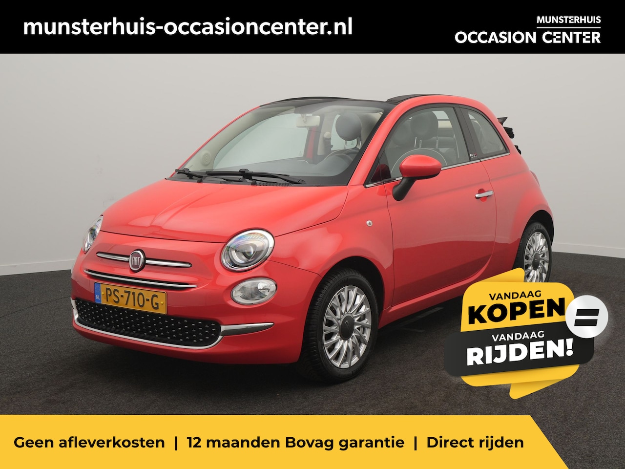 Fiat 500 C - 0.9 TwinAir Turbo Lounge - RIJKLAARPRIJS - All Seasonbanden - Elektrisch Vouwdak! - AutoWereld.nl