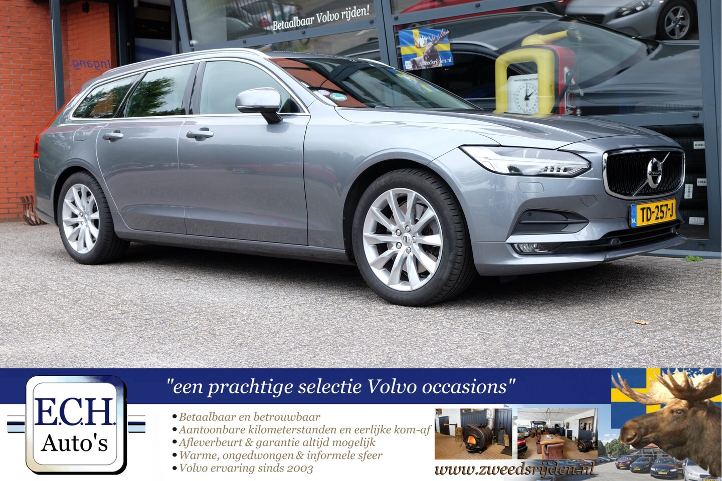 Volvo V90 - 2.0 T4 190 pk Aut. Leer, Adaptieve CC, Trekhaak, Apple CarPlay - AutoWereld.nl