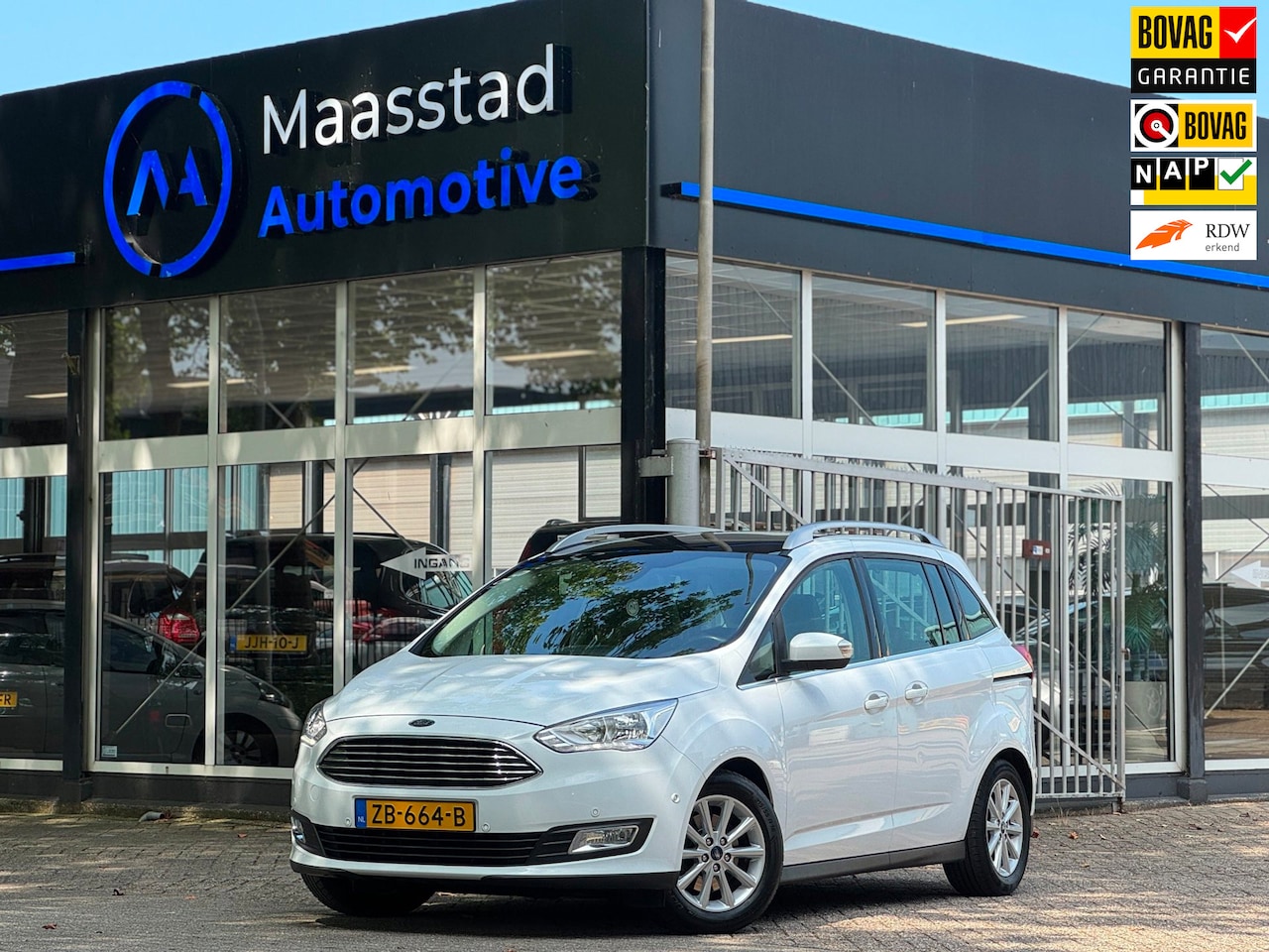 Ford Grand C-Max - 1.0 Titanium 7 zits PANO Leer Facelift Vol Dealer onderhouden - AutoWereld.nl