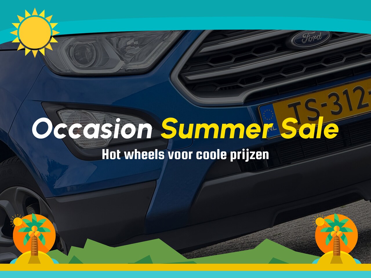 Ford EcoSport - 1.0 EcoBoost Trend Ultimate - Lightning Blue - Nav/Cruise/Trekhaak - AutoWereld.nl