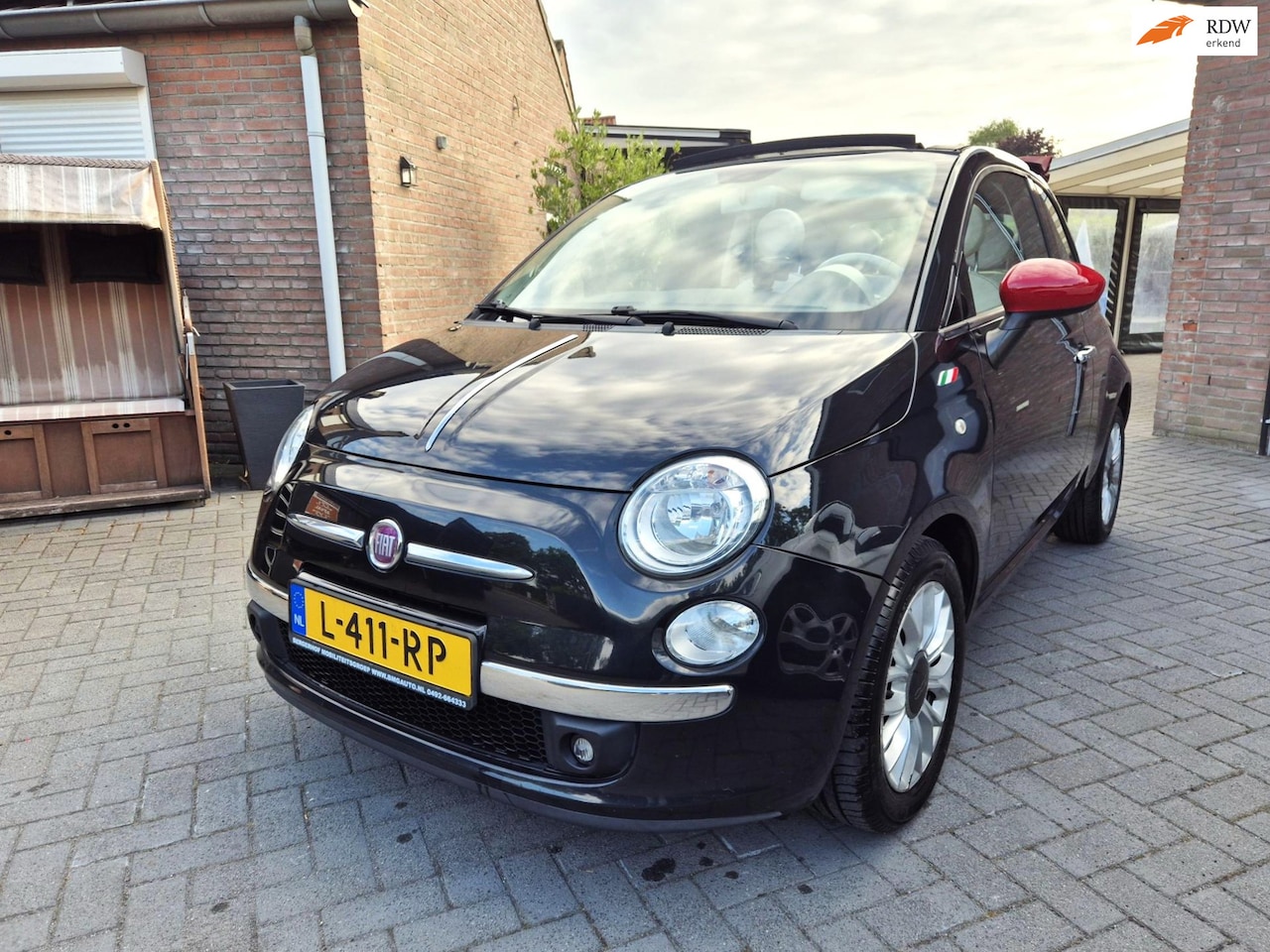 Fiat 500 - 0.9 TwinAir Lounge Cabrio Chroomline Navigatie Airco - AutoWereld.nl