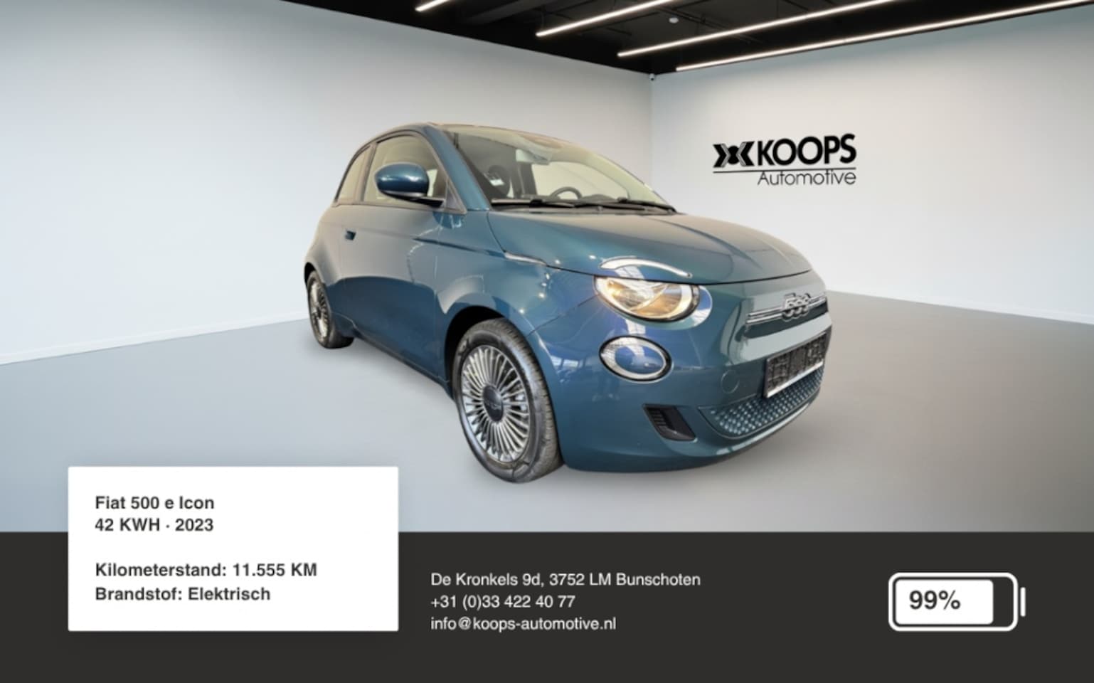 Fiat 500e - Icon 42KWH SOH 99% | Carplay | Navi | Cruise Control | Lane assist - AutoWereld.nl
