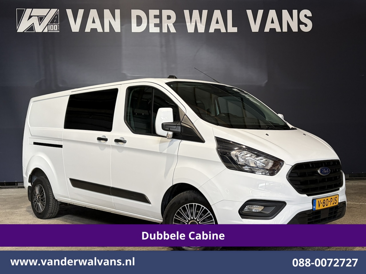 Ford Transit Custom - 2.0 TDCI 131pk L2H1 Dubbele Cabine Euro6 Airco | 6-Zits | Cruisecontrol | 2550kg Trekhaak - AutoWereld.nl