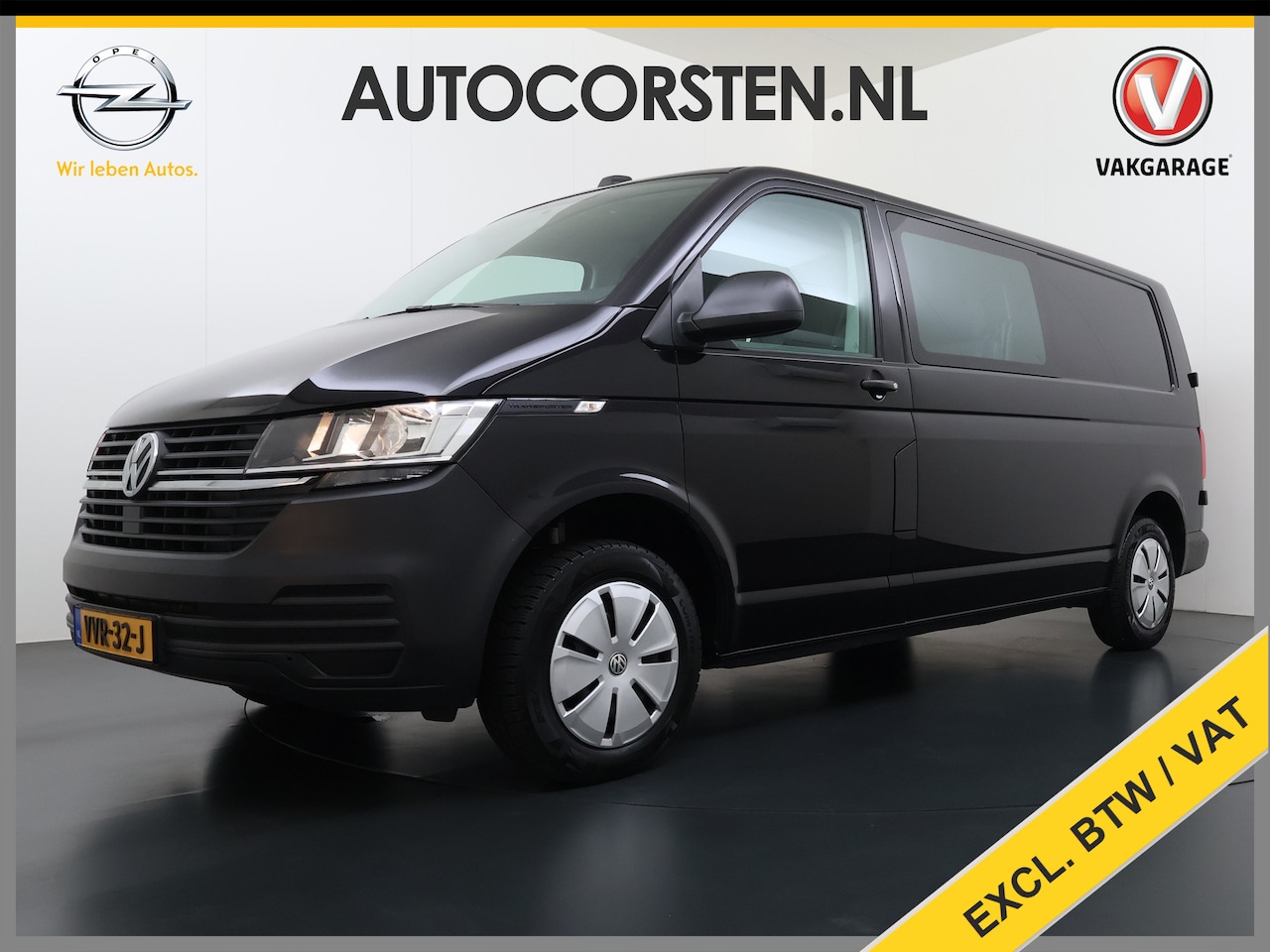 Volkswagen Transporter - 2.0TDI Dubbele Cabine 6-Persoons L2H1 28 Navi* Apple Carplay Android Auto Airco Bluetooth - AutoWereld.nl