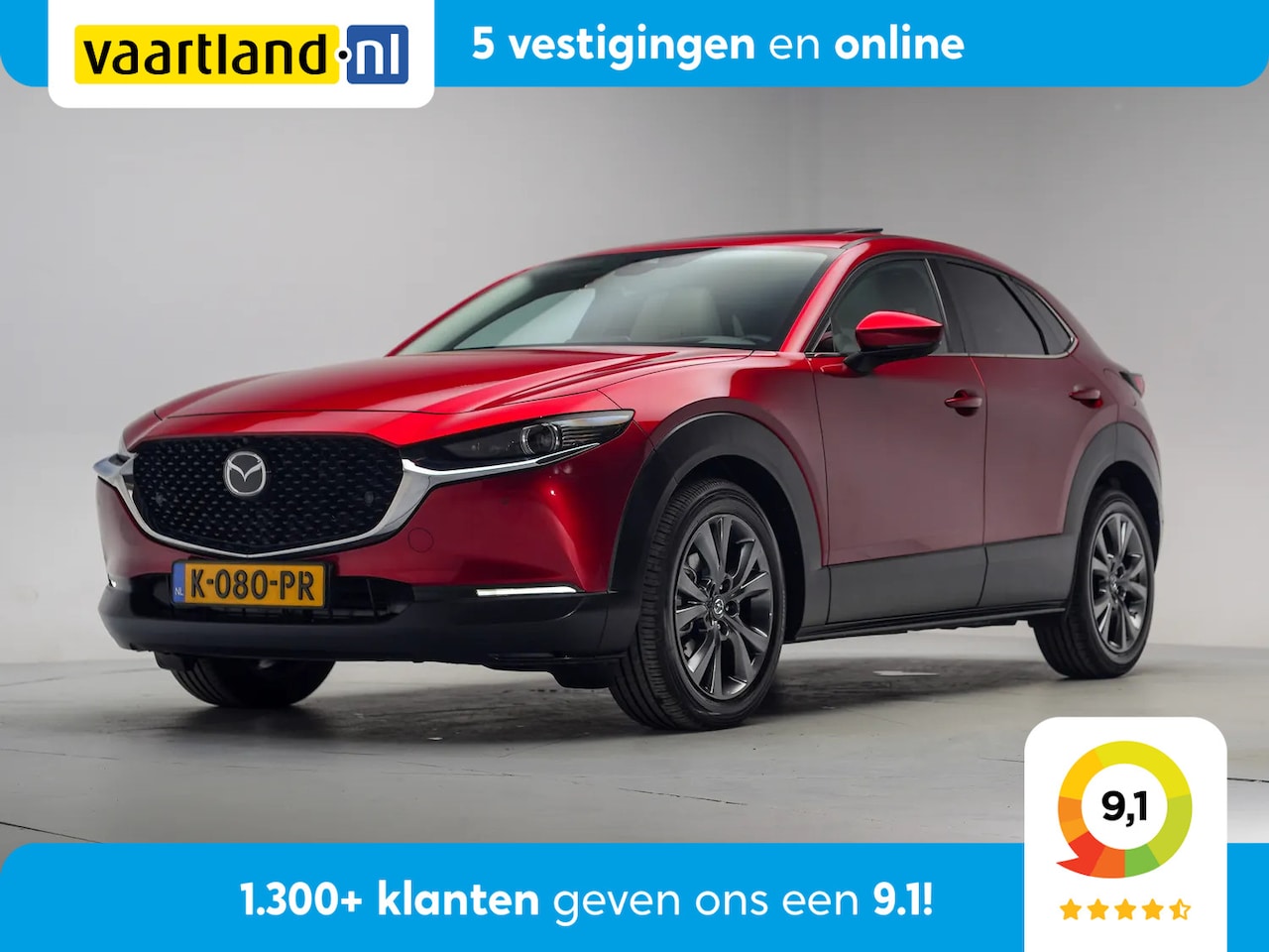 Mazda CX-30 - 2.0 e-SkyActiv-X M Hybrid Luxury Aut. [ Schuifdak 360°Camera Leder Adapt.cruise ] - AutoWereld.nl