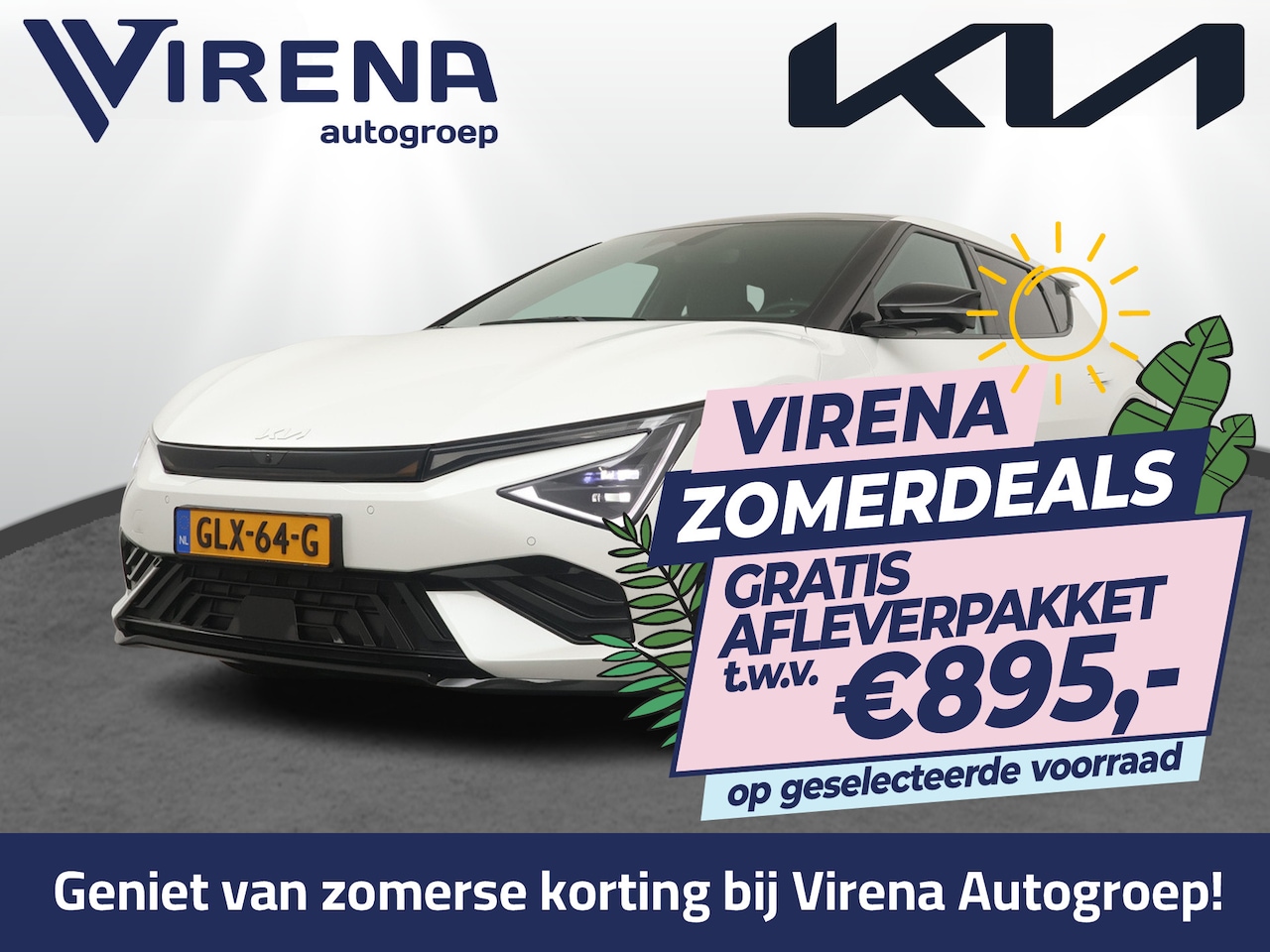 Kia EV6 - GT-Line 84 kWh - LED - Stoel-/stuurverwarming - Panorama dak - 360* Camera - Fabrieksgaran - AutoWereld.nl