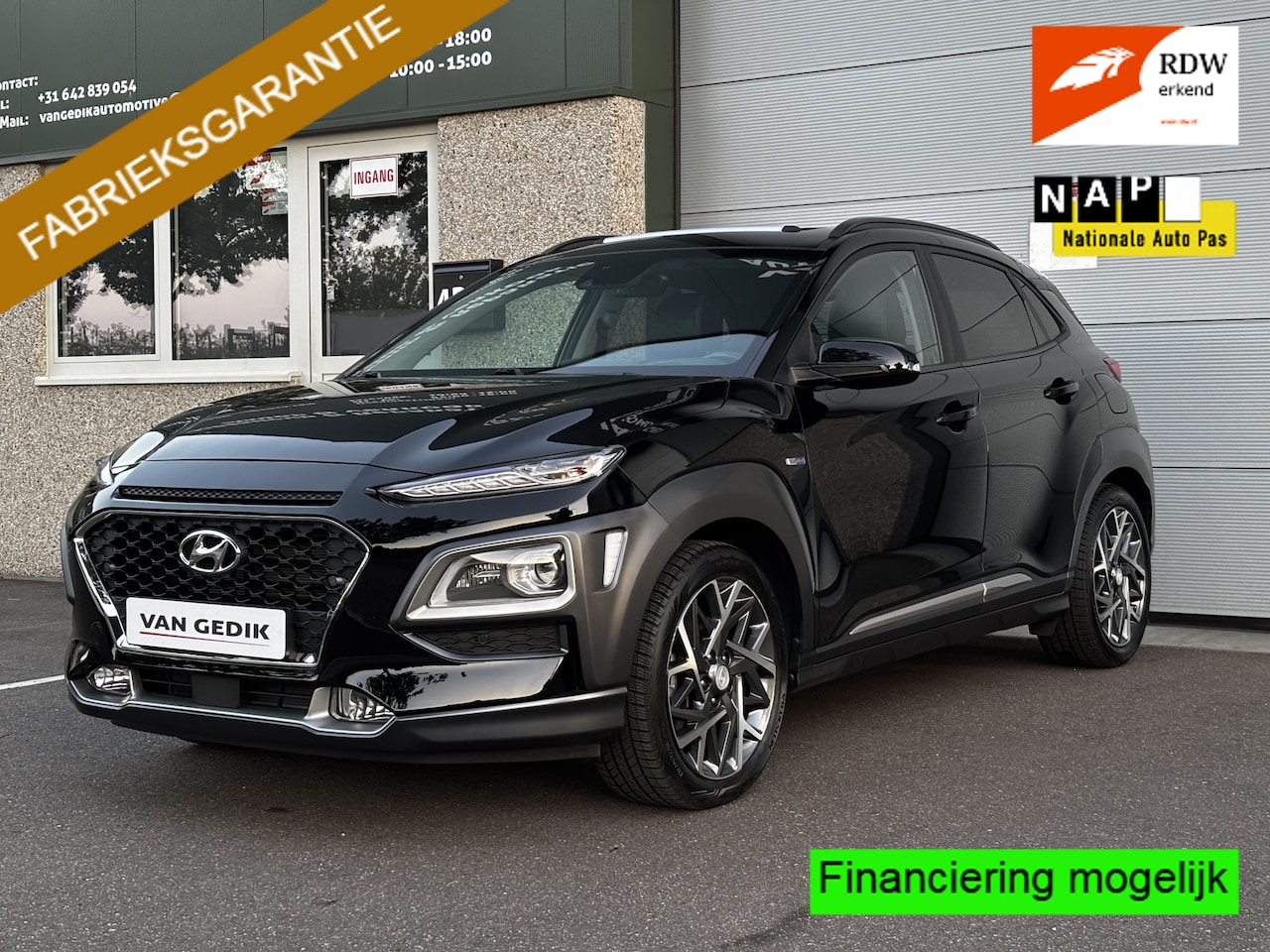 Hyundai Kona - 1.6 GDI HEV Premium Sky Schuifdak Keyless Carplay Leer VOLL Nap - AutoWereld.nl