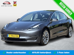 Tesla Model 3 - Long Range AWD 75 kWh SOH 86, 8% / 19'' Lichtmetalen Velgen ( € 1.700 ) / Autopilot /3 Fas