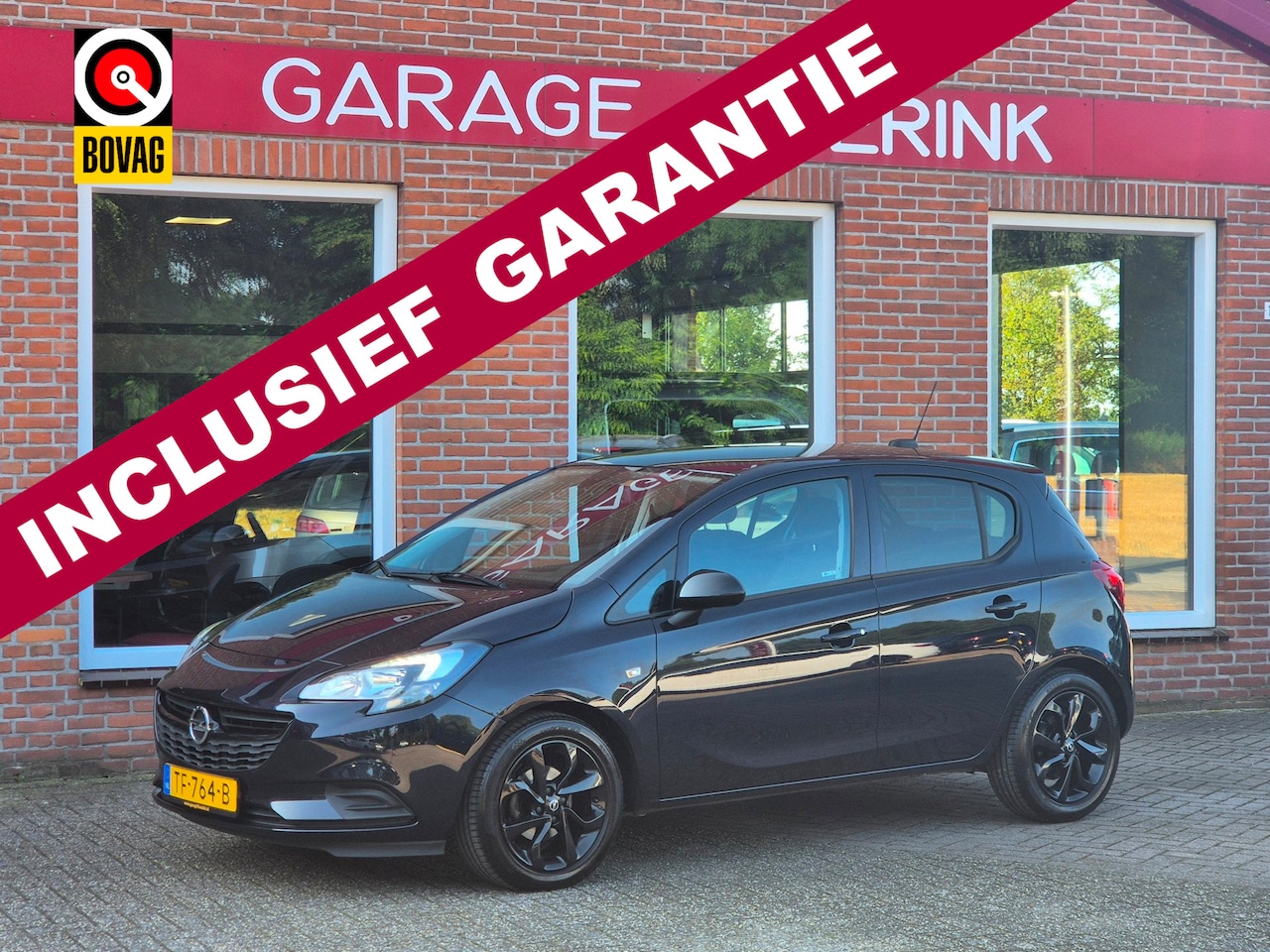 Opel Corsa - 1.4 Black Edition 90PK 5drs airco, cruise, navi, pdc, carplay, dab - AutoWereld.nl