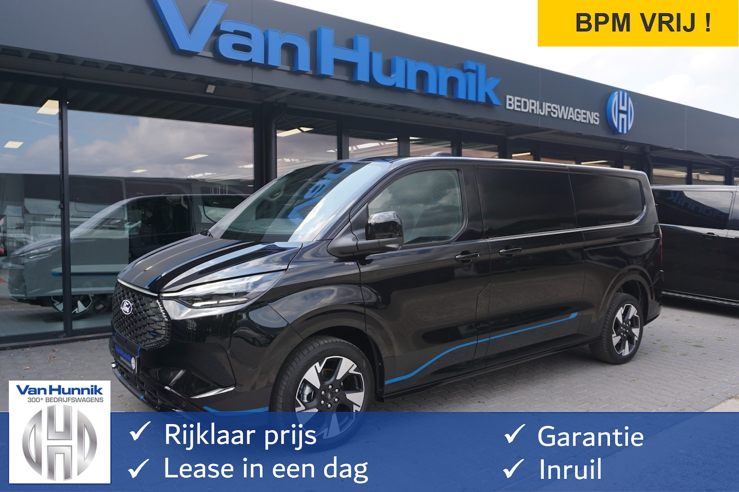 Ford Transit Custom - 340L 218PK 71KWH Sport AUT Elektrisch Navi, ACC, 360° Cam, Matrix LED, B&O, 19" LM, 2x Sch - AutoWereld.nl