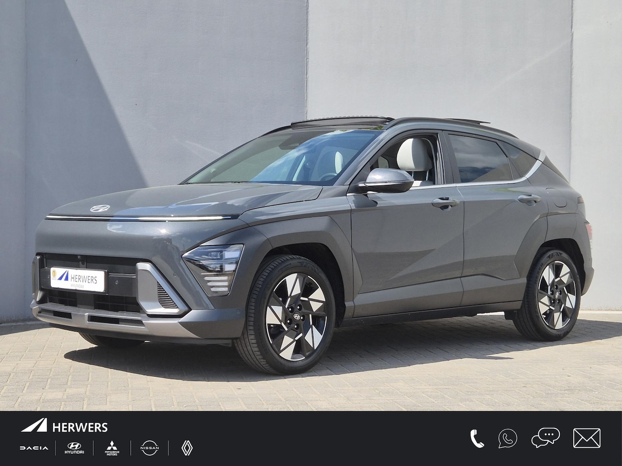 Hyundai Kona - 1.6 GDI HEV Premium Sky / Glazen schuif- en kanteldak / Stuur- Stoel & Achterbankverwarmin - AutoWereld.nl