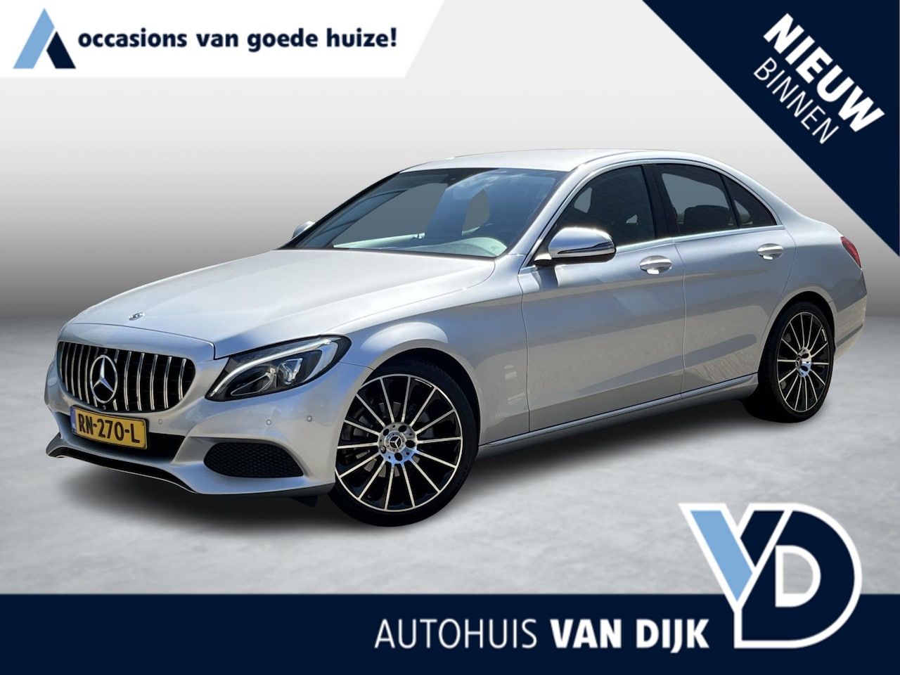 Mercedes-Benz C-klasse - 160 Premium Avantgarde | NL Auto/Navi/Camera/Sfeerverl./Clima/Cruise/19"/Elektr.Verstelbar - AutoWereld.nl