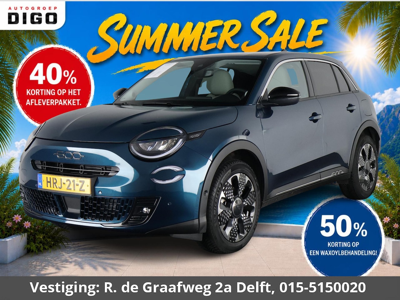 Fiat 600 - 1.2 Hybrid La Prima | Apple Carplay & AndroidAUTO | Dodehoek detectie | Parkeersensoren - AutoWereld.nl