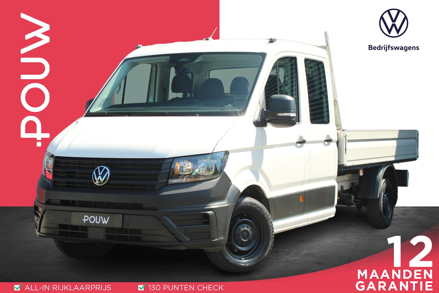 Volkswagen Crafter - 35 2.0 TDI 140pk L4 DC Trendline | Open Laadbak | 7-zits | Cruise Control | Apple Carplay - AutoWereld.nl