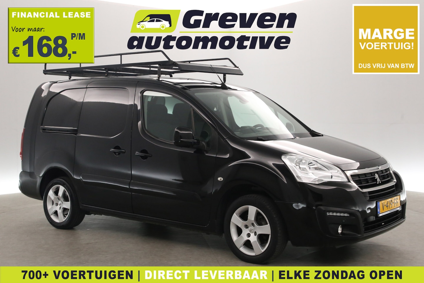 Peugeot Partner - 1.6 BlueHDi L2 100PK | Marge | Clima | Cruise | Navi | Imperiaal | Trekhaak | Parkeersens. - AutoWereld.nl