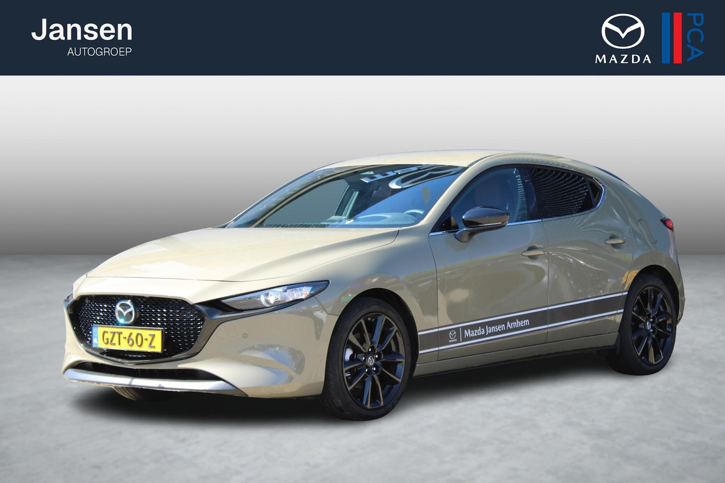 Mazda 3 - HB 2.0 e-SkyActiv-G 150 M Hybrid Nagisa , Demovoordeel € 5.090,-, Bruin Leder, Bose, Navi, - AutoWereld.nl