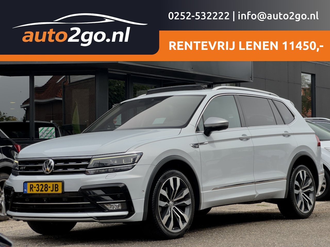 Volkswagen Tiguan Allspace - 2.0 TSI AUT7 4MOTION 3X R-LINE HIGHLINE PANODAK LEDER NAVI CAMERA DIGI-DASH APPLE-CARPLAY - AutoWereld.nl