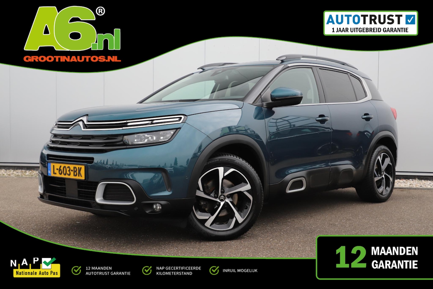 Citroën C5 Aircross - 1.2 PureTech Business Plus 131PK Automaat Trekhaak Panoramadak Navigatie Achteruitrijcamer - AutoWereld.nl