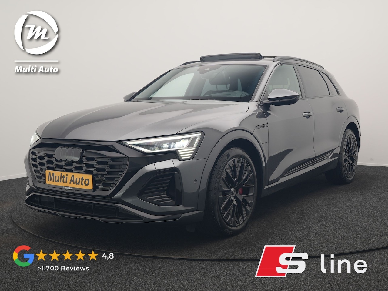 Audi Q8 e-tron - 55 Quattro S Line 114 kWh 408pk Dealer O.H. | Trekhaak Afn. | Panodak | Luchtvering | Head - AutoWereld.nl