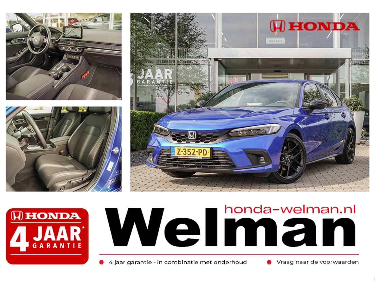 Honda Civic - 2.0i e:HEV SPORT - AUTOMAAT - HYBRID - AutoWereld.nl