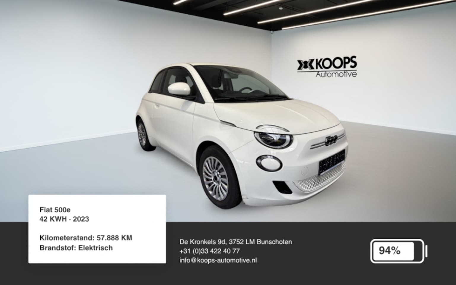 Fiat 500e - 42 kWh SOH 95% | Car play | Cruise control | Lane assist - AutoWereld.nl
