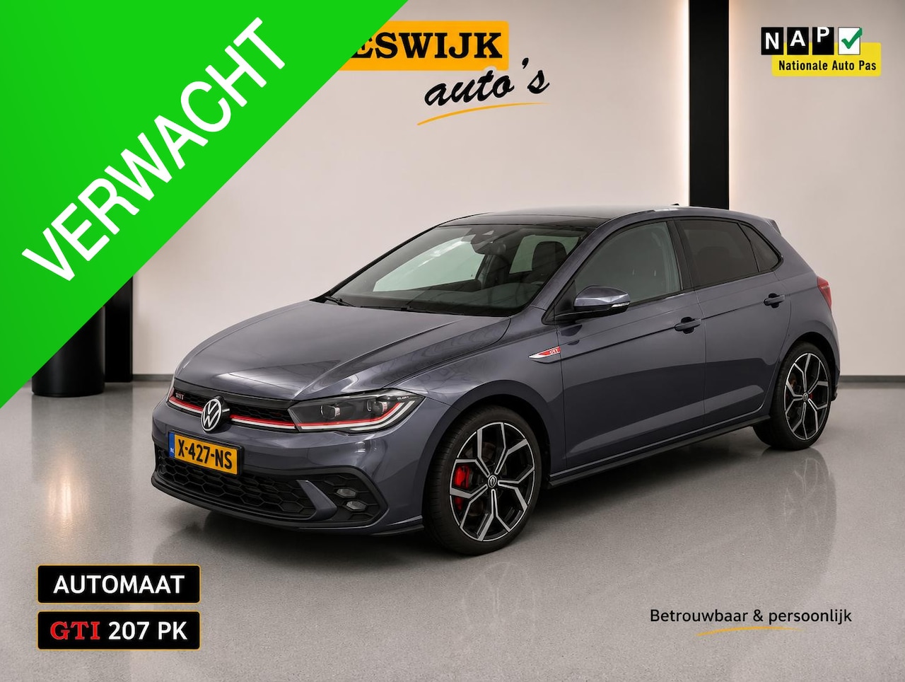 Volkswagen Polo - 2.0 TSI GTI Panrama dak | Multimedia plus pak. | Comfort pak. | 18 inch velgen - AutoWereld.nl