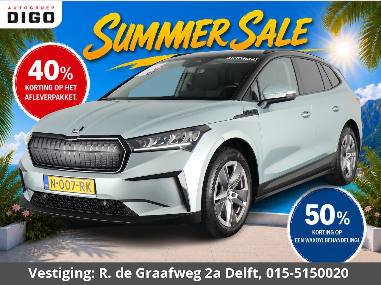 Skoda Enyaq iV - 60 Two-Tone 400 km actieradius! | Navigatie | Parkeersensoren | Privacy Glass | - AutoWereld.nl