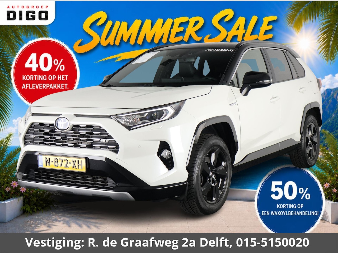 Toyota RAV4 - 2.5 Hybrid AWD Bi-Tone | 1650 KG trekgewicht | Trekhaak | Parkeersensoren | Apple Carplay - AutoWereld.nl