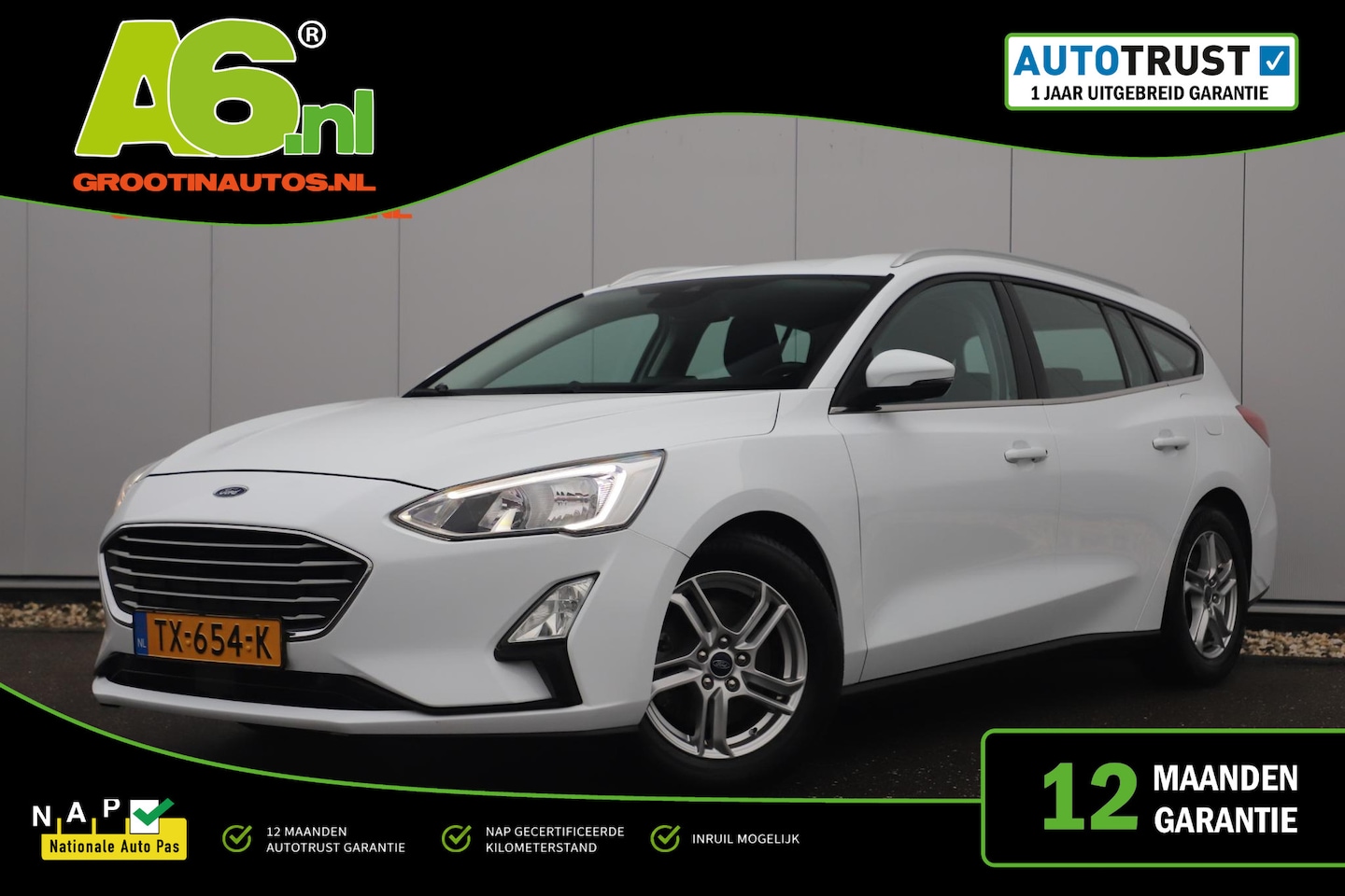 Ford Focus Wagon - 1.0 EcoBoost Trend Edition Business Navigatie Clima Cruise 16 inch LMV Parkeersensors Lane - AutoWereld.nl