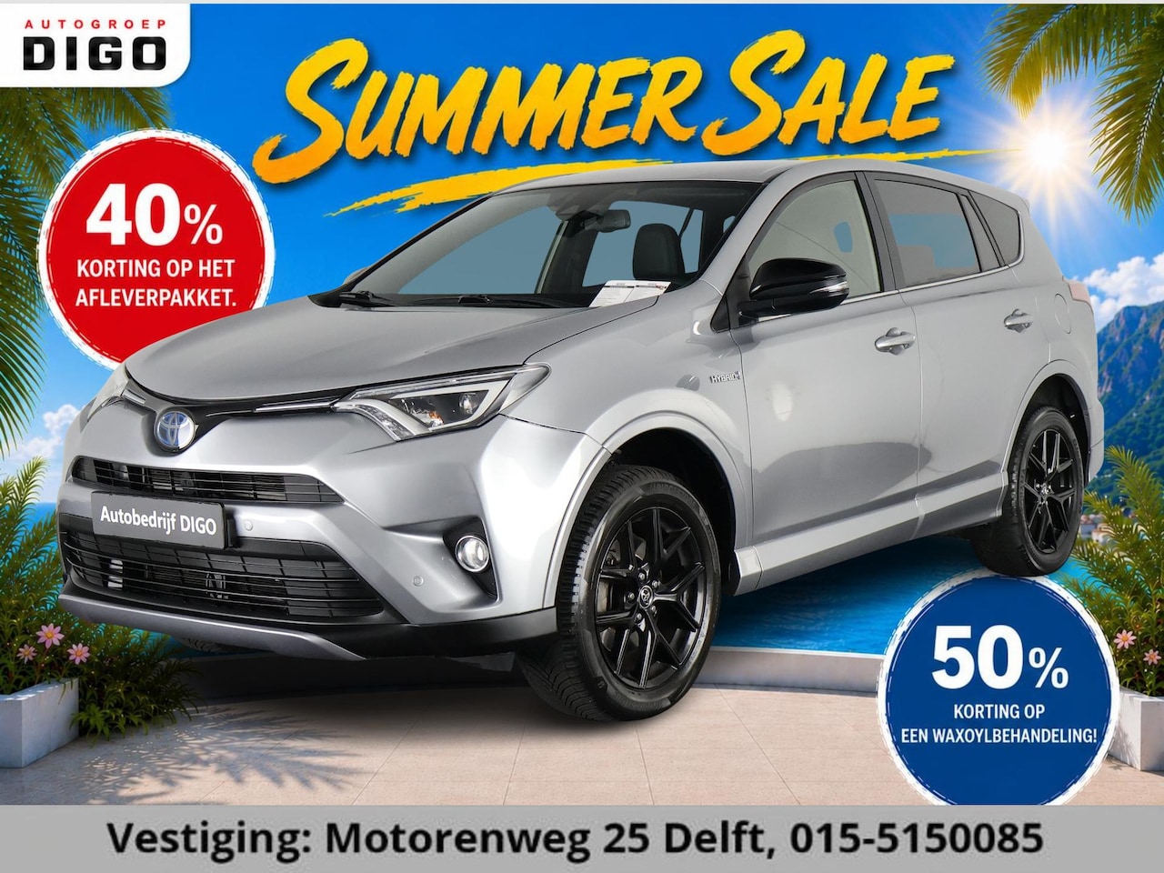 Toyota RAV4 - 2.5 STYLE HYBRIDE 4-WD SILVERLINE GARANTIE 4-2028* 1650 TREKGEWICHT . GARANTIE TOT 04-2028 - AutoWereld.nl