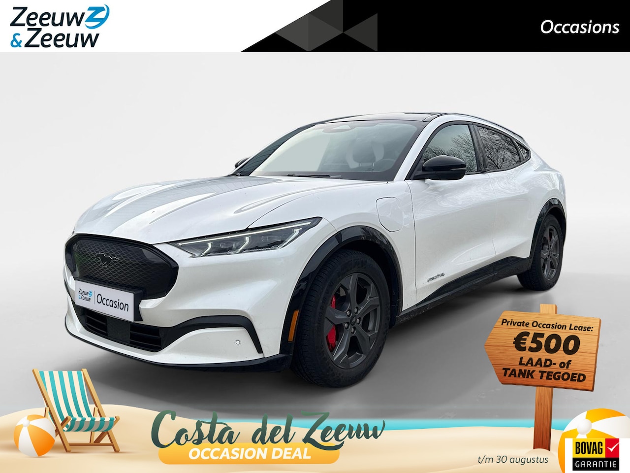 Ford Mustang Mach-E - AWD 75 kWh 269PK | 95% SOH | DEMO | Stoel- stuur en vooruit verwarming | Zwart dak en spie - AutoWereld.nl