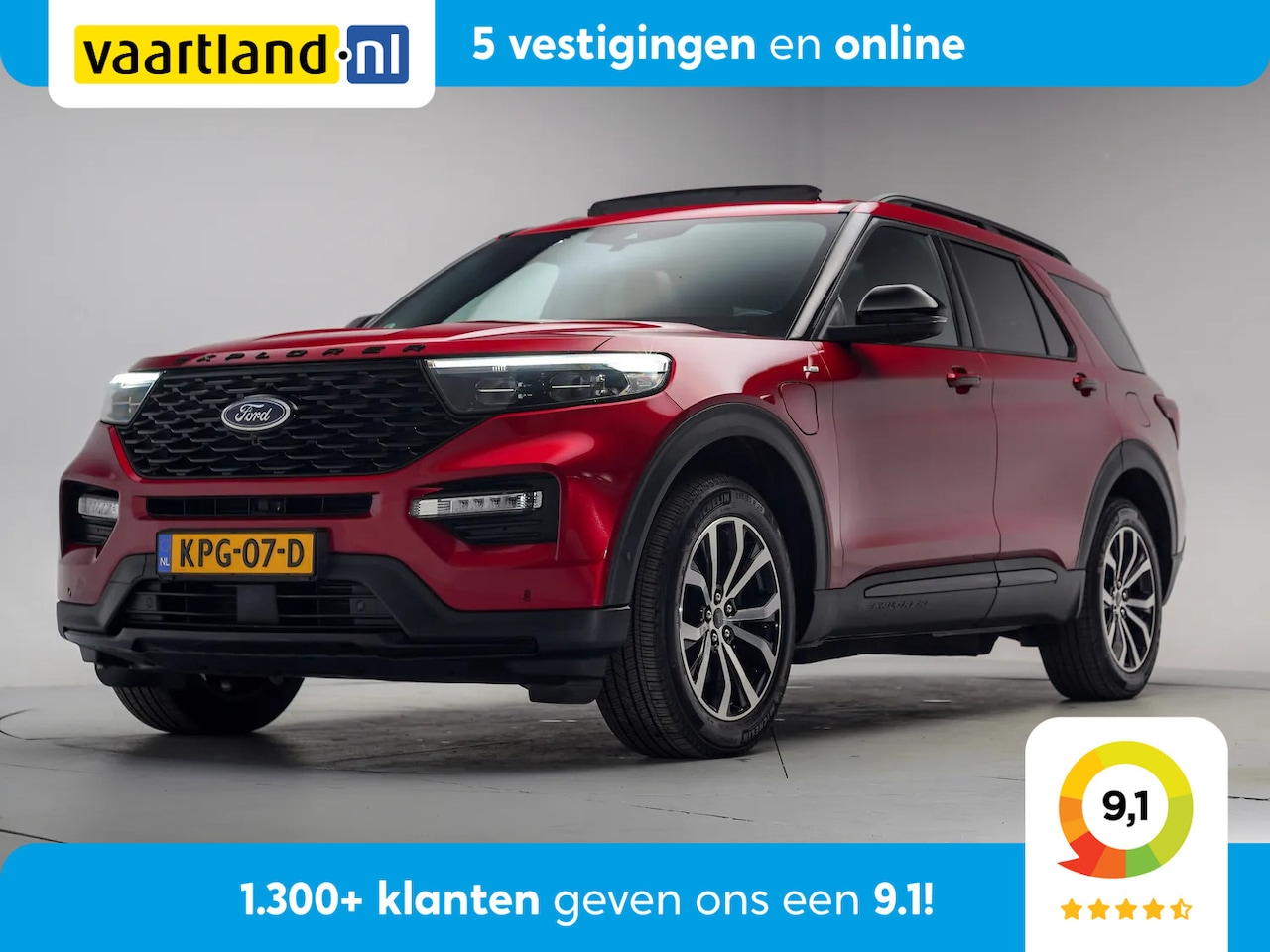 Ford Explorer - 3.0 V6 EcoBoost PHEV ST-Line 7 pers. Aut. [ Panorama Leder B&O LED ] - AutoWereld.nl