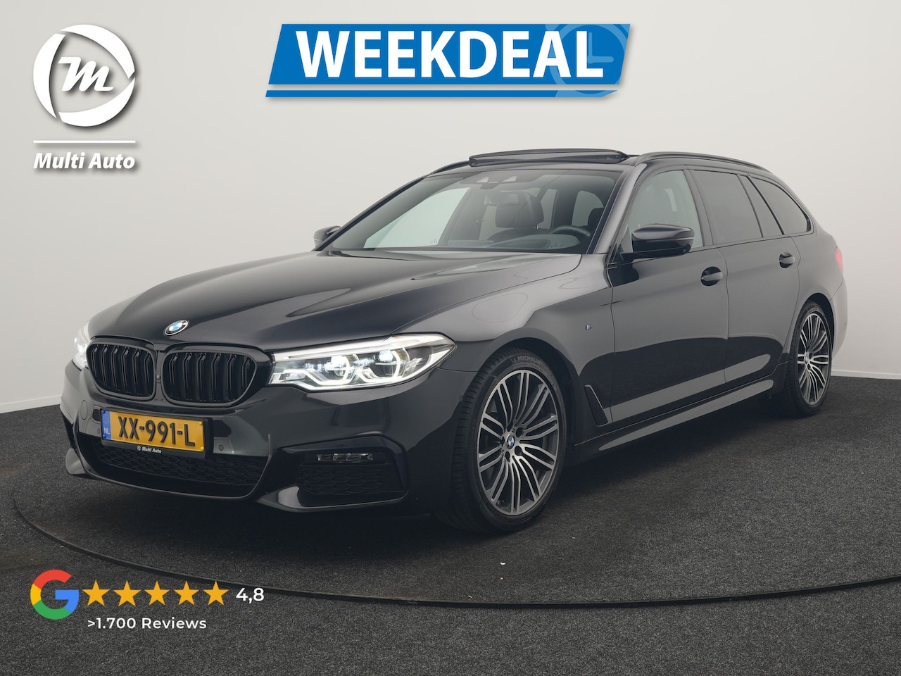 BMW 5-serie Touring - 520i M Sport 184pk Dealer O.H. | Panodak | Head Up | 360 Camera | Lederen Comfortzetels Me - AutoWereld.nl