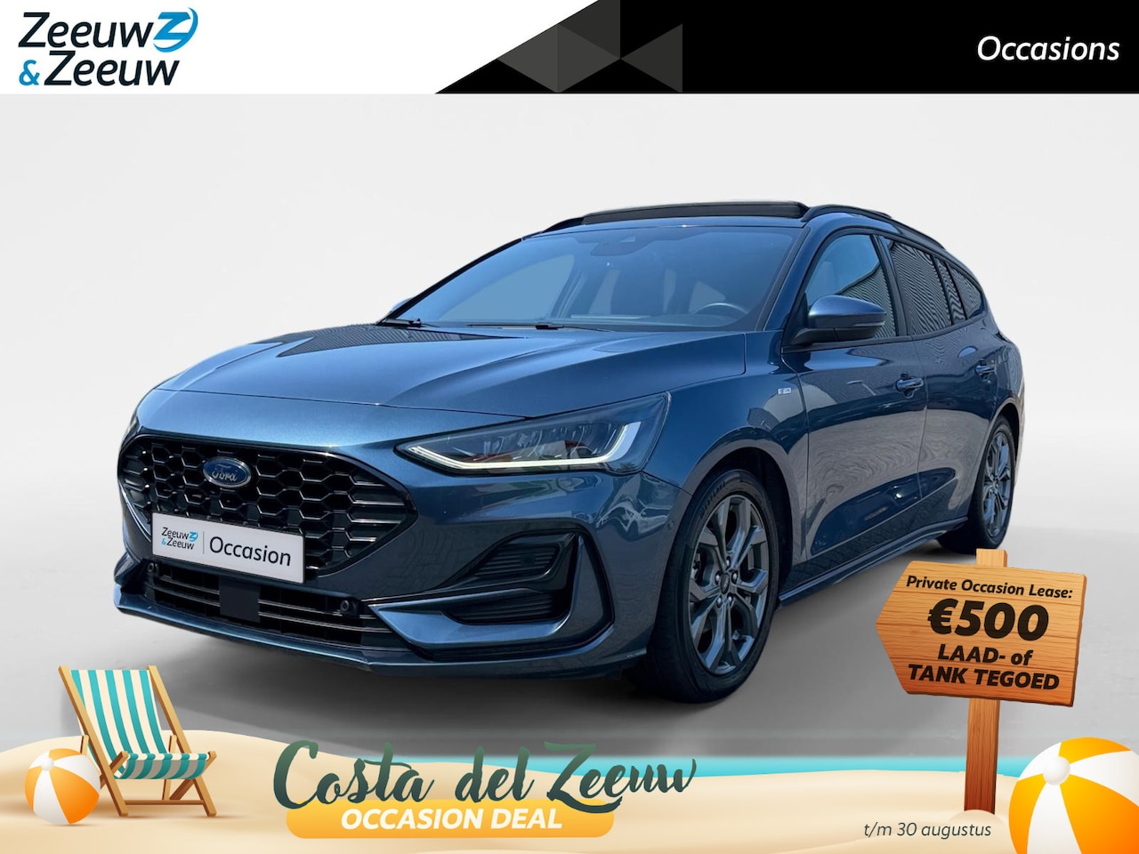 Ford Focus Wagon - 1.0 EcoBoost Hybrid ST Line X | Automaat | Pano dak | Adapt. cruise control | BLIS | Winte - AutoWereld.nl