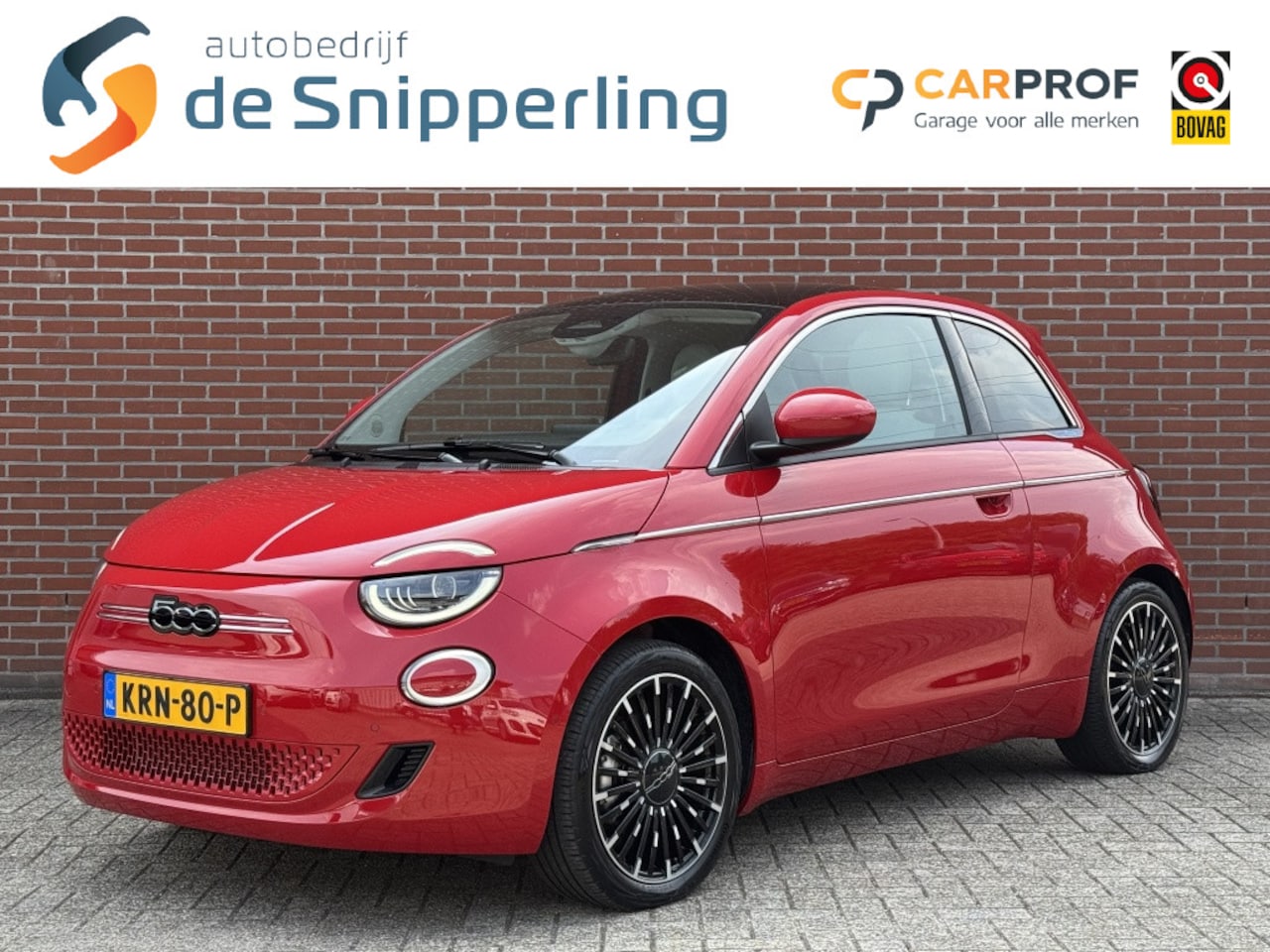 Fiat 500e - La Prima 42 kWh SOH 98% NAV PANO ADAPT-CRUISE STOELVW CARPLAY LED JBL - AutoWereld.nl