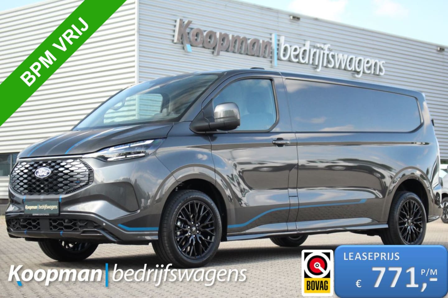 Ford Transit Custom - E-Transit 340 L2H1 Sport | 71kWh | 160kW/218pk | Trekgewicht 2300kg | ProPower | Camera | - AutoWereld.nl