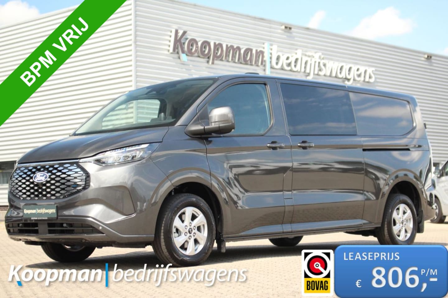 Ford Transit Custom - E-Transit 320 L2H1 Limited DC | 71 kWh | 160kW/218pk | Pro Power | Trekgewicht 2300kg | Ca - AutoWereld.nl