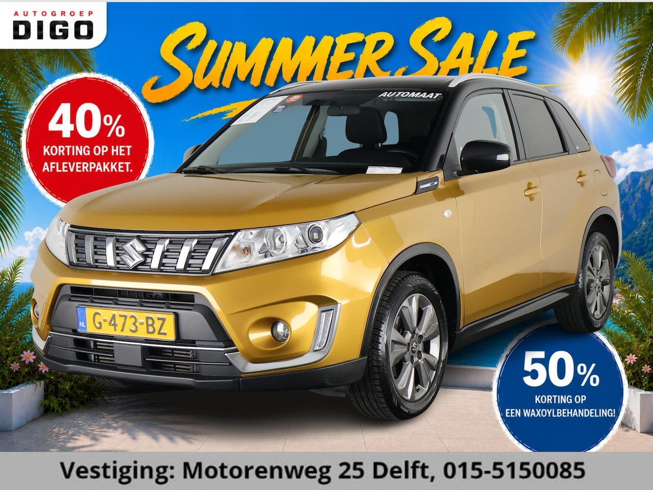 Suzuki Vitara - 1.4 BOOSTERJET SELECT 140PK AUTOMAAT GARANTIE 2029 NL AUTO.CAMERA.NAVI.CLIMA.CRUISE. - AutoWereld.nl