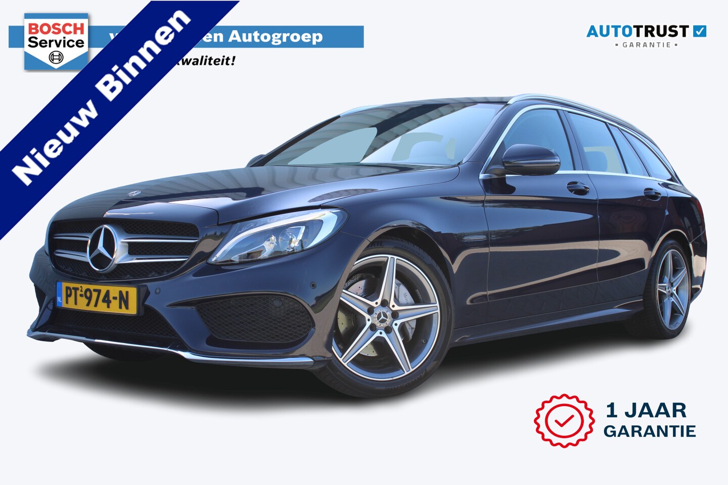 Mercedes-Benz C-klasse Estate - 180 Business Solution AMG | Incl. 12 maanden garantie | Lederen sportstoelen | Cruise cont - AutoWereld.nl