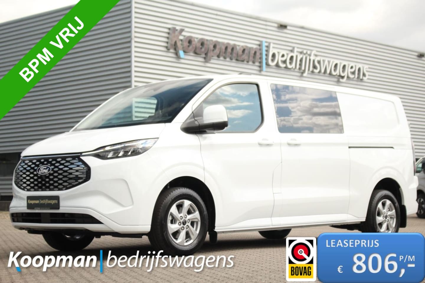 Ford Transit Custom - E-Transit 320 L2H1 Limited DC | 71 kWh | 160kW/218pk | Pro Power | Trekgewicht 2300kg | Ca - AutoWereld.nl
