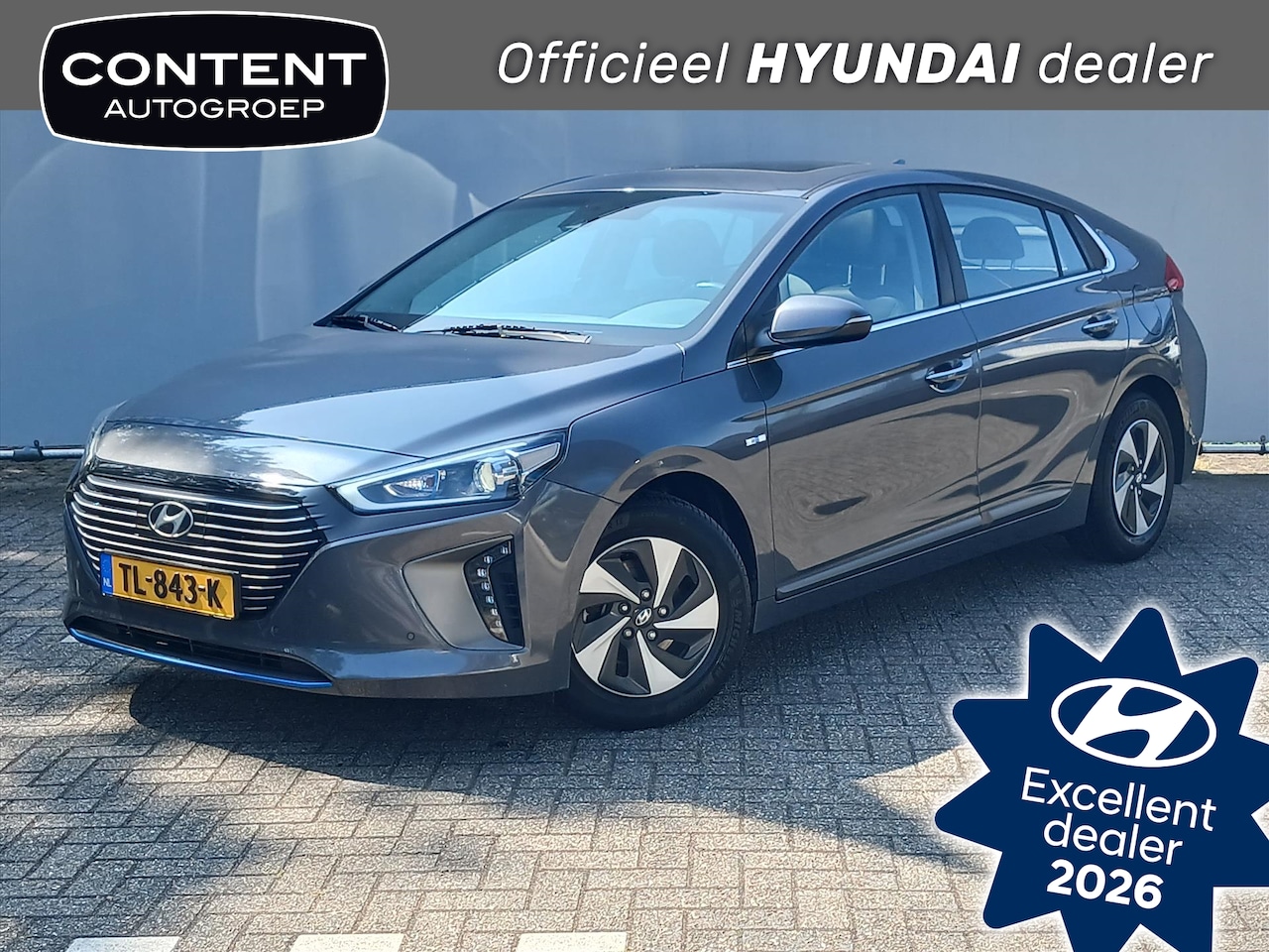 Hyundai IONIQ - 1.6 GDI Blue HEV 141 pk DCT Premium / MEEST LUXE / Schuif-kanteldak / Leder / Origineel Ne - AutoWereld.nl