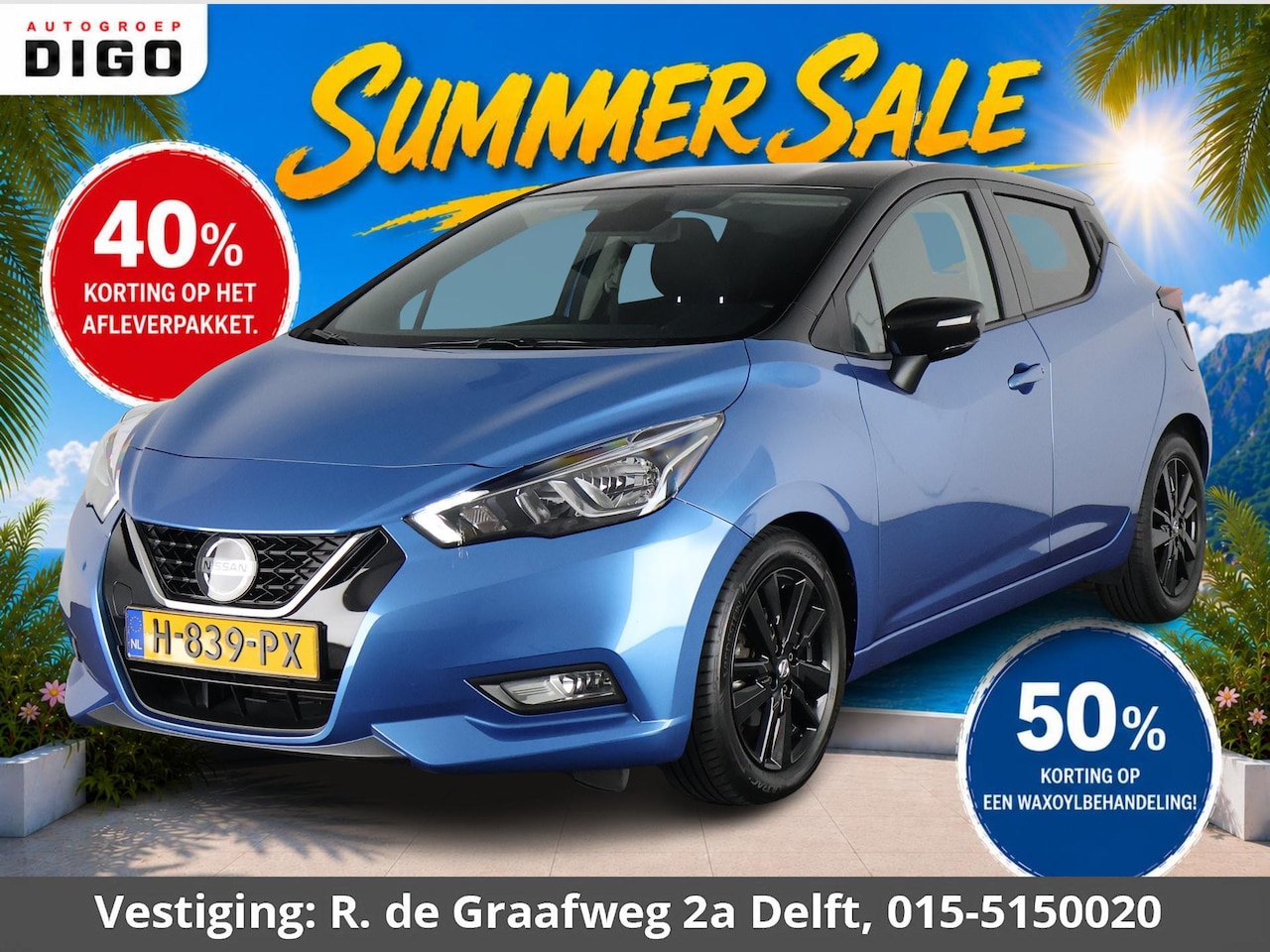 Nissan Micra - 1.0 IG-T N-Connecta Two-Tone Automaat | Navigatie | Camera | Airco | Cruise Control | - AutoWereld.nl