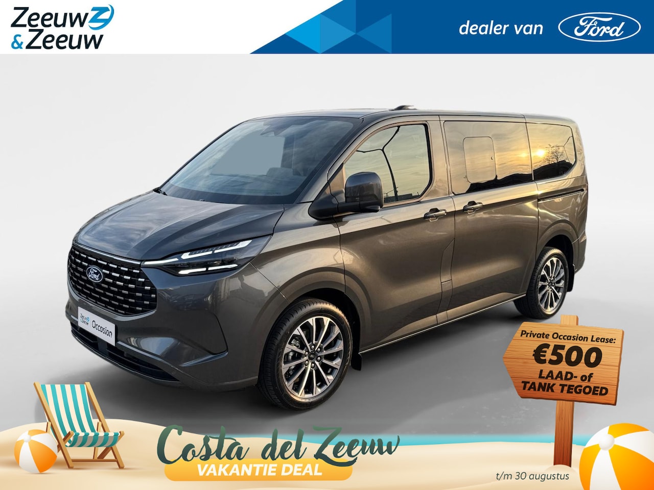 Ford Tourneo Custom - 340 2.5 PHEV L1H1 Titanium X 8 persoons | Automaat | B&O Audio | Lederen bekleding | Achte - AutoWereld.nl