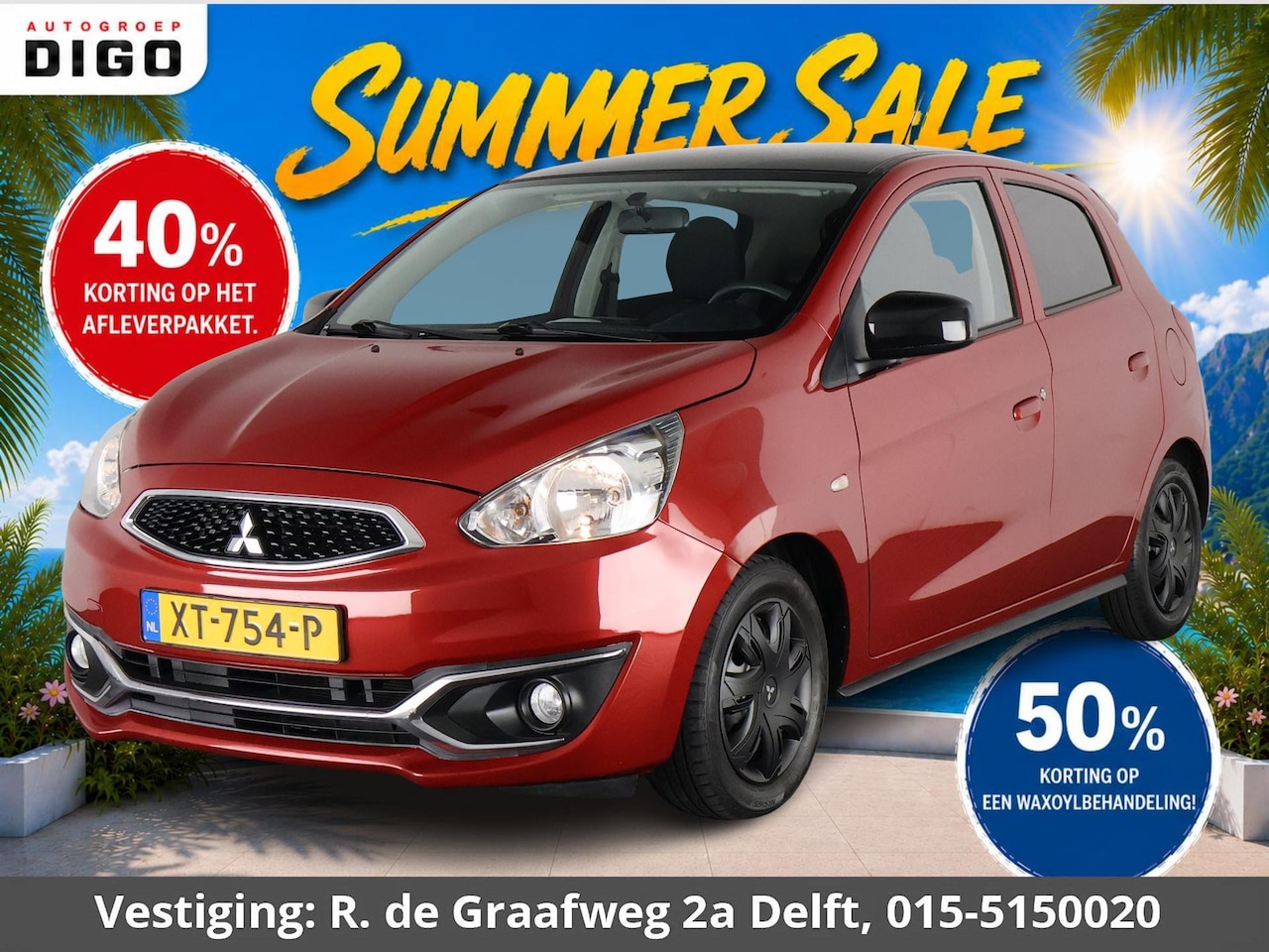 Mitsubishi Space Star - 1.0 Cool+Sport | Airco | Privacy Glass | Dakspoiler | - AutoWereld.nl