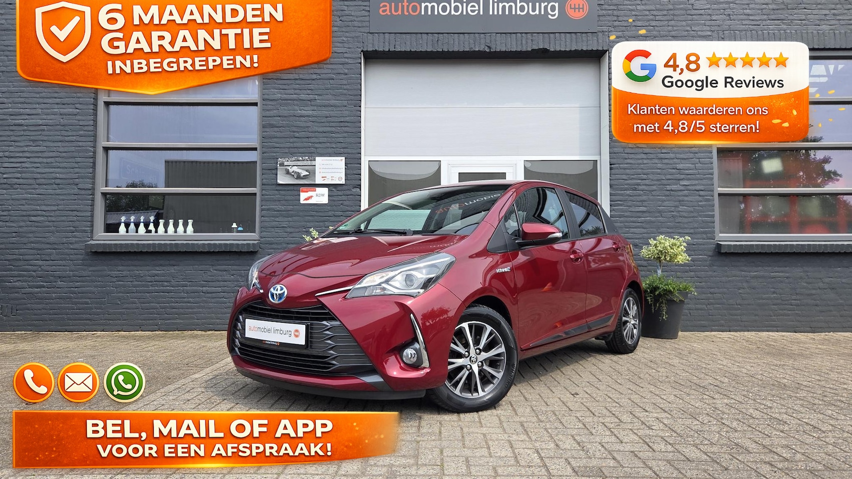 Toyota Yaris - 1.5 Hybrid Y20 | BLUETOOTH | DEALER ONDERHOUDEN | LAVA RED - AutoWereld.nl