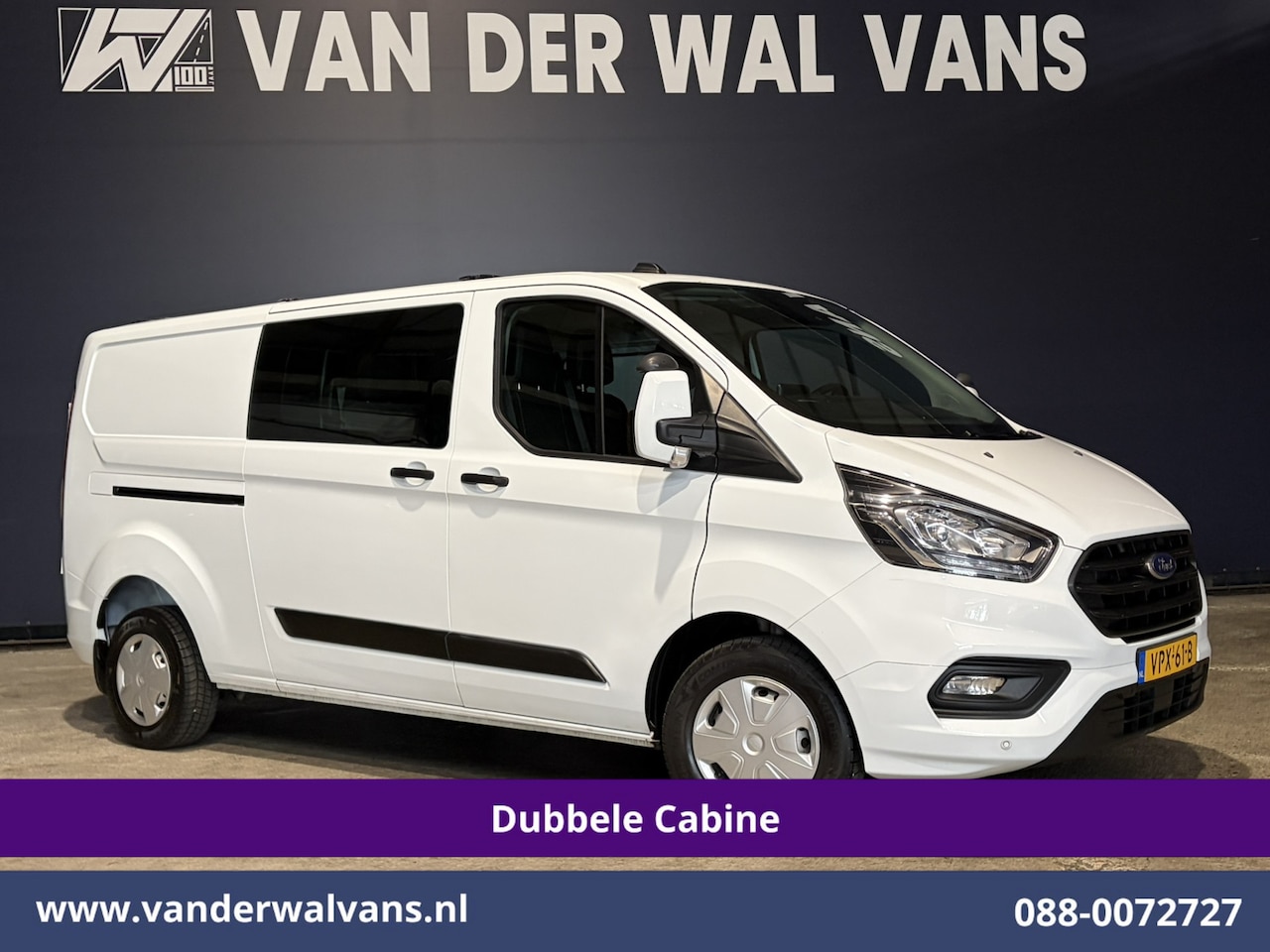 Ford Transit Custom - 2.0 TDCI 130pk L2H1 Dubbele Cabine Euro6 Airco | 6-Zits | Apple Carplay | LED | Cruisecont - AutoWereld.nl