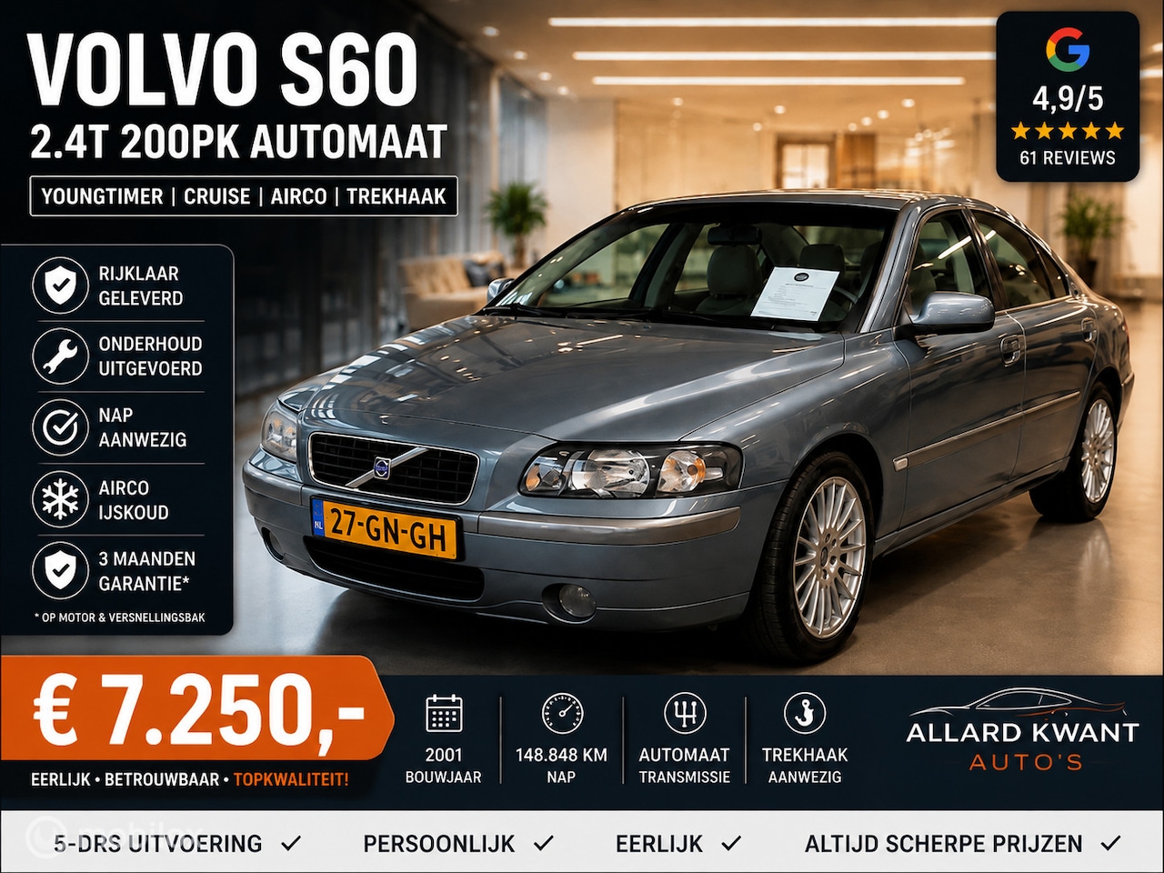 Volvo S60 - 2.4T 200pk Automaat/Youngtimer/Leder/148dkm/NAP - AutoWereld.nl