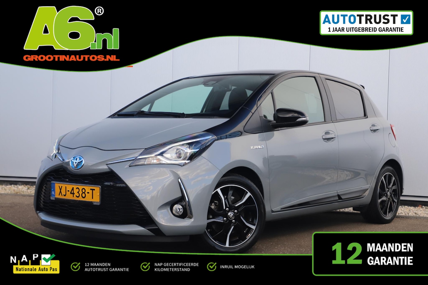 Toyota Yaris - 1.5 Hybrid Bi-Tone Plus 101PK Automaat Panoramadak Navigatie Camera Clima Cruise Keyless E - AutoWereld.nl