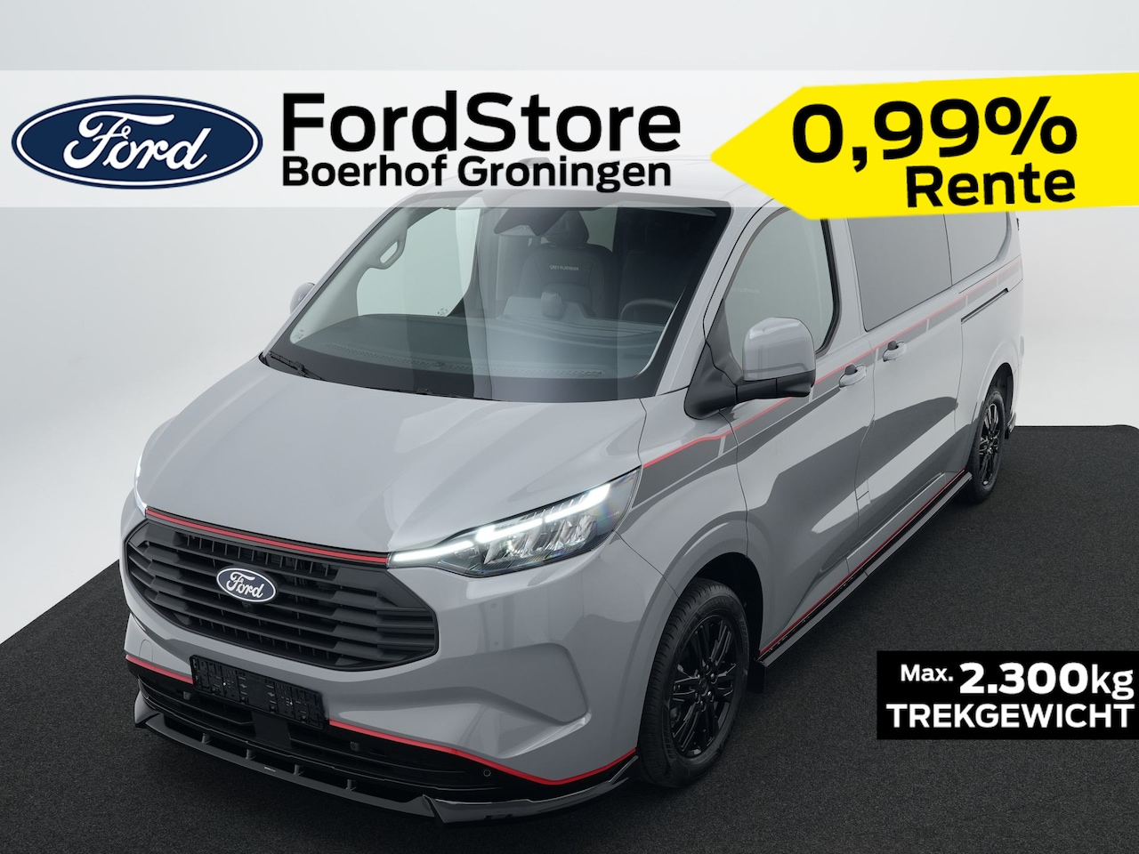 Ford Transit Custom - 320 2.5 PHEV L2H1 Grey Platinum DC | 360 graden camera | Navigatie | Stoel- en stuurverwar - AutoWereld.nl