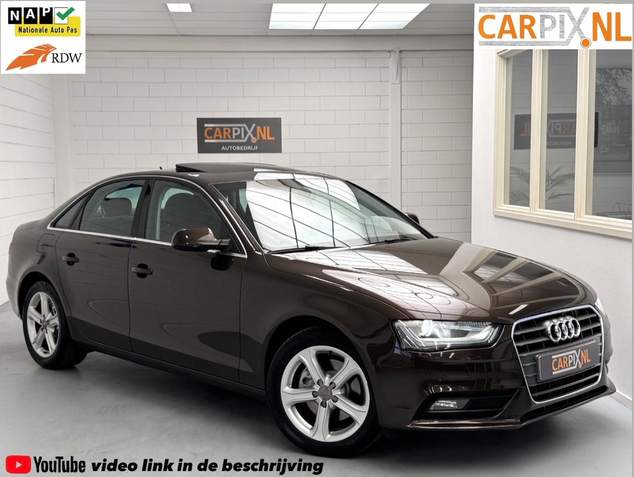 Audi A4 Limousine - 1.8 TFSI 2013, NL-auto, Xenon, Zonnedak, Bruin - AutoWereld.nl